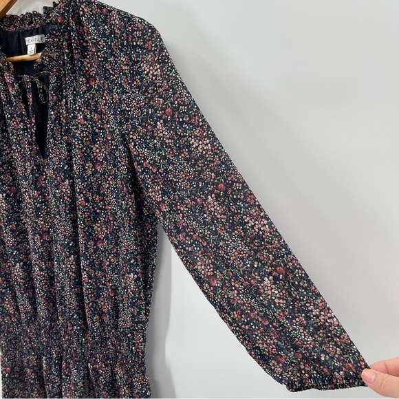 J. Crew Floral Long Sleeve Dress - Navy and Pink - Picture 5 of 12